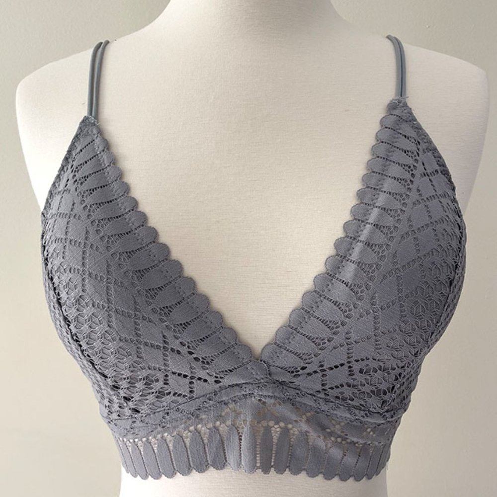 Anemone Women's Sexy Comfortable Lace Embroidered Bralette Bra Top